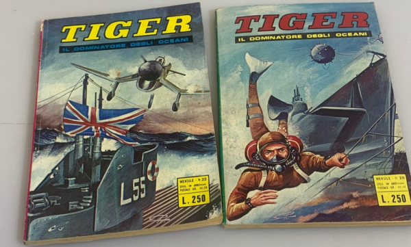 2 Fumetti di Guerra Tiger Il dominatore degli Oceani n. 22 e 28