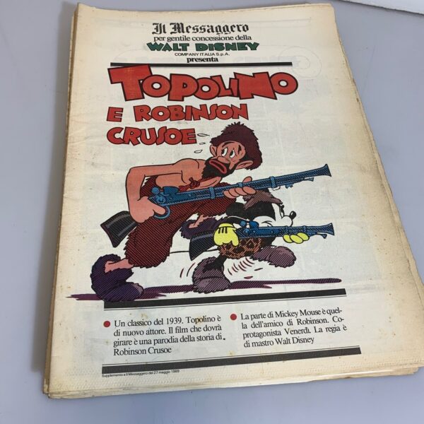 Topolino e Robinson Crusoe Supplemento messaggero 1989 fumetto